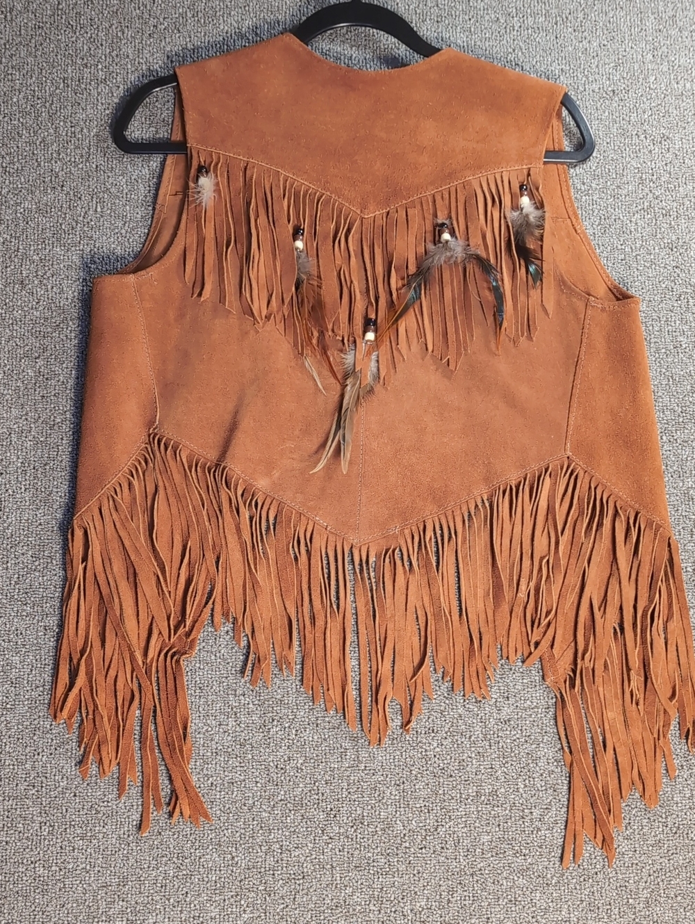 Vintage HB Native American Indian Leather Vest And Wrap Skirt Set Western Boho - Picture 7 of 17